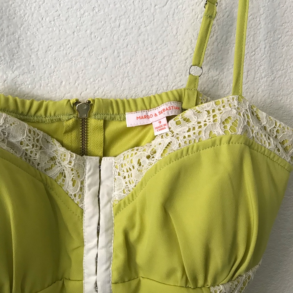 Margo & Sebastian Chartreuse Dress! Summer dress! - Picture 4 of 7